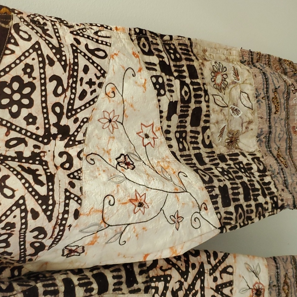 Chico's Design Vintage Patchwork Silk And Linen B… - image 4